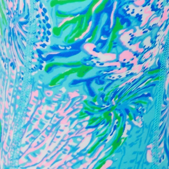 Lilly Pulitzer UPF 50+ Luxletic 24" Weekender High Rise Midi Legging Current Sea - Picture 5 of 6